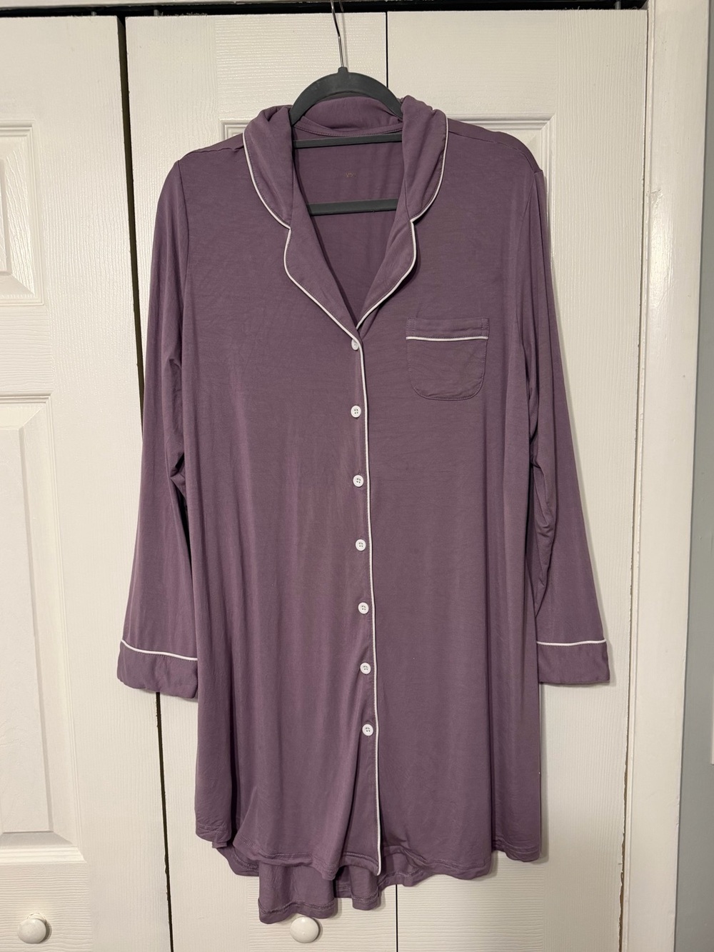 Senert- Women’s Button Down Nightgown - Purple XXL - Picture 1 of 4